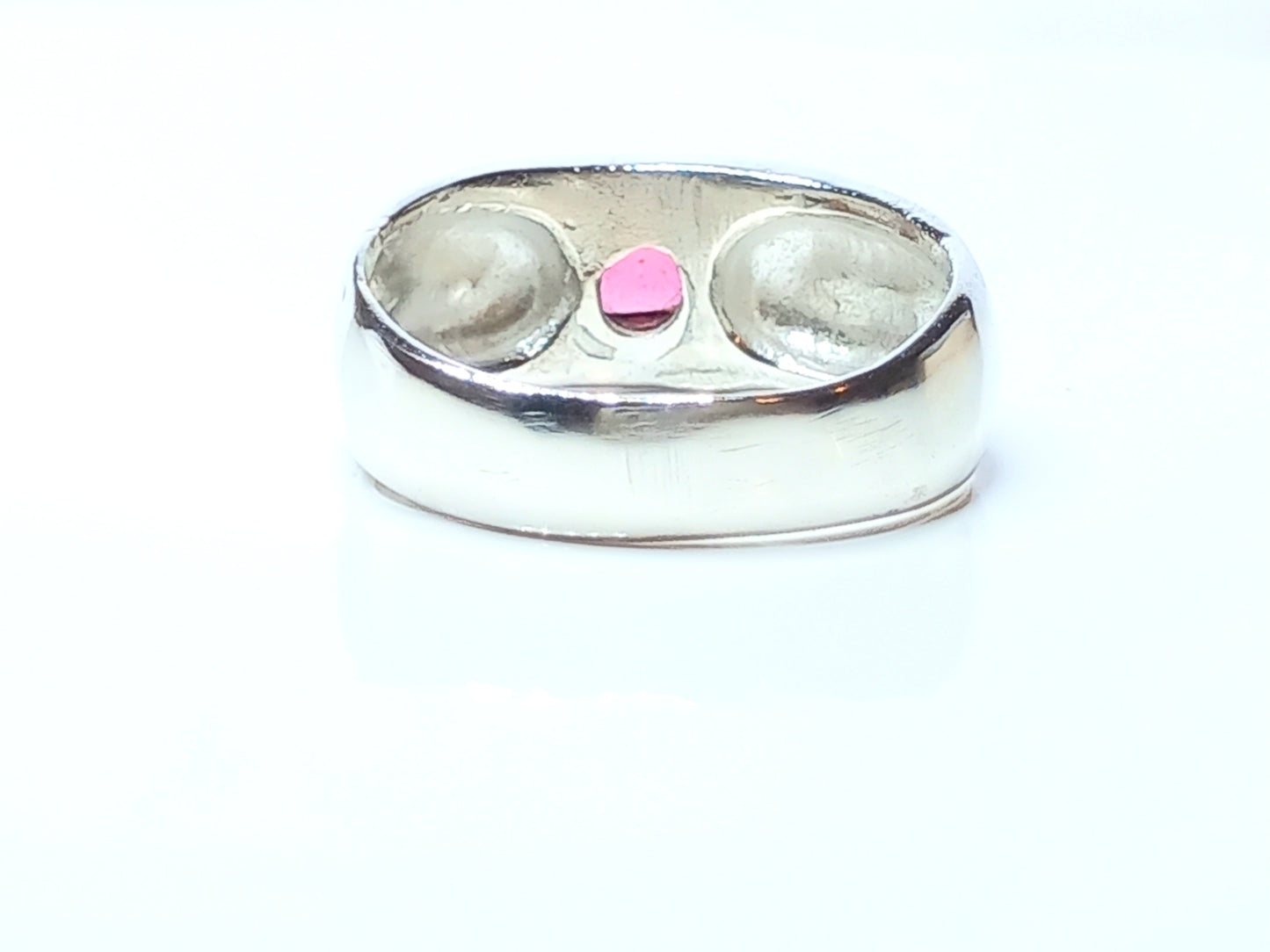 Solid Silver Rhodilite Garnet Ring