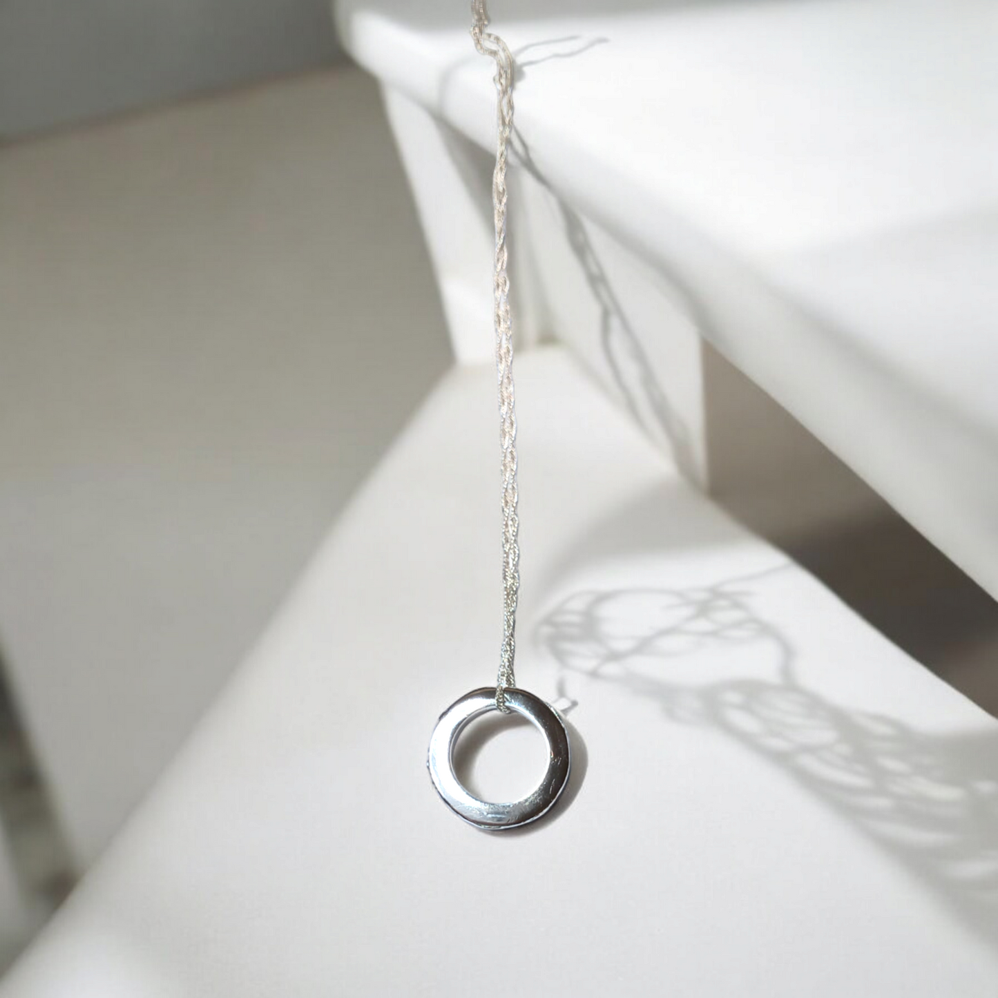 Handmade Sterling Silver Circle Wave Pendant