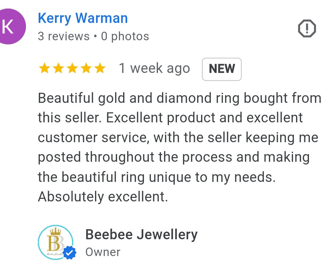 Handmade 9ct Solid Gold and Diamond Engagement Stacking Ring