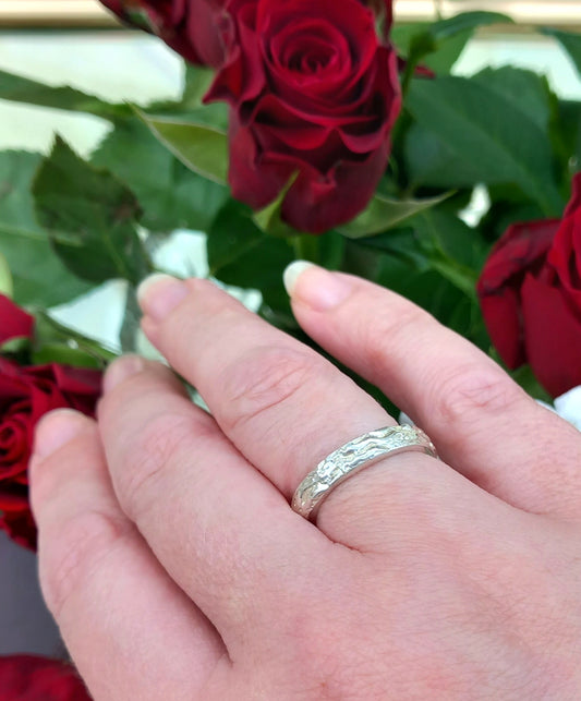 Solid Silver Handmade Wave Ring (Medium)