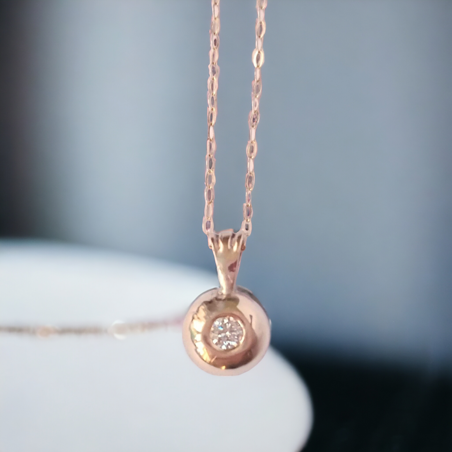 Handmade 9ct Solid Gold and Diamond Nugget Necklace