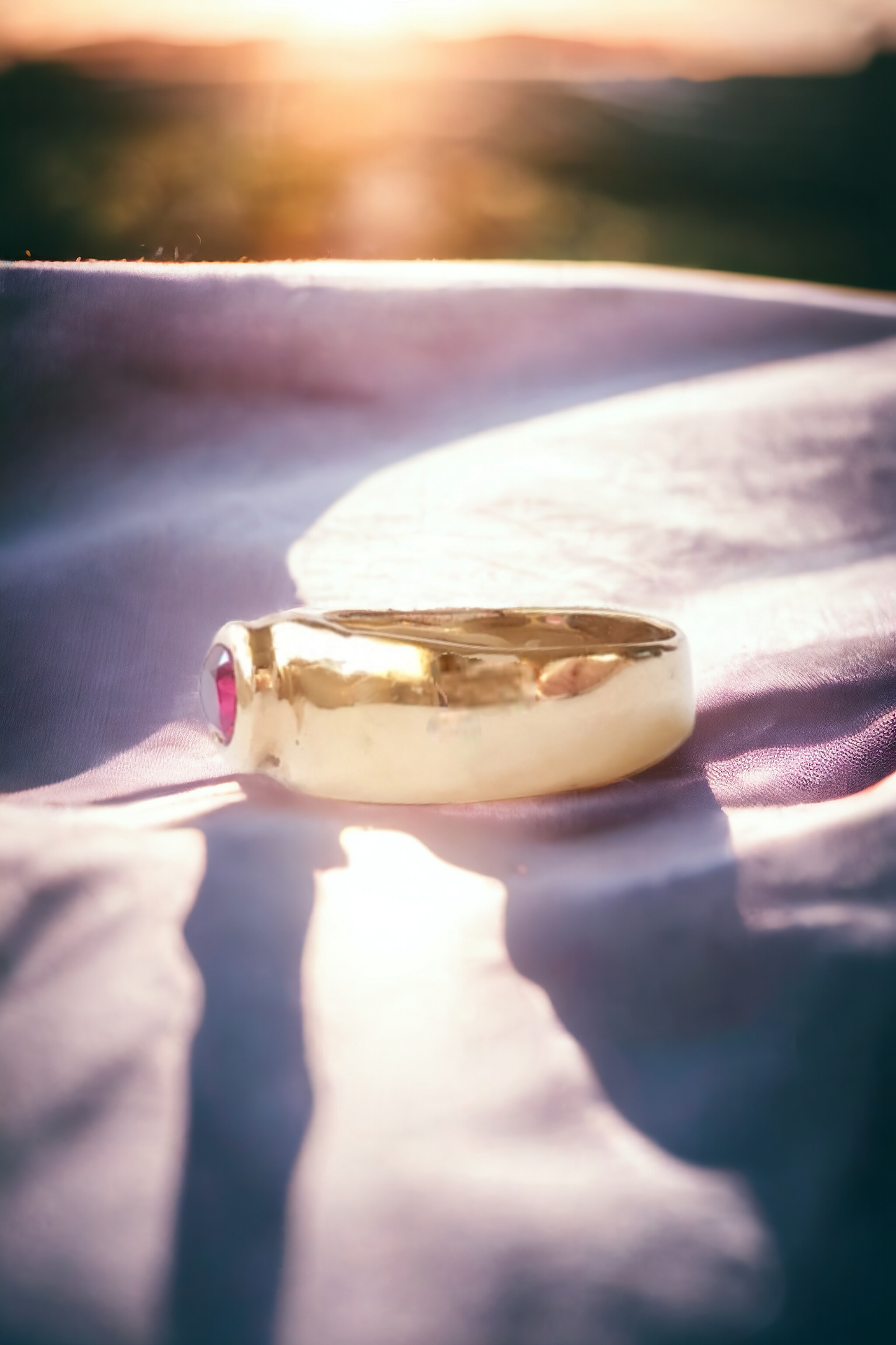 Handmade Solid 9ct Gold Rhodilite Garnet Ring