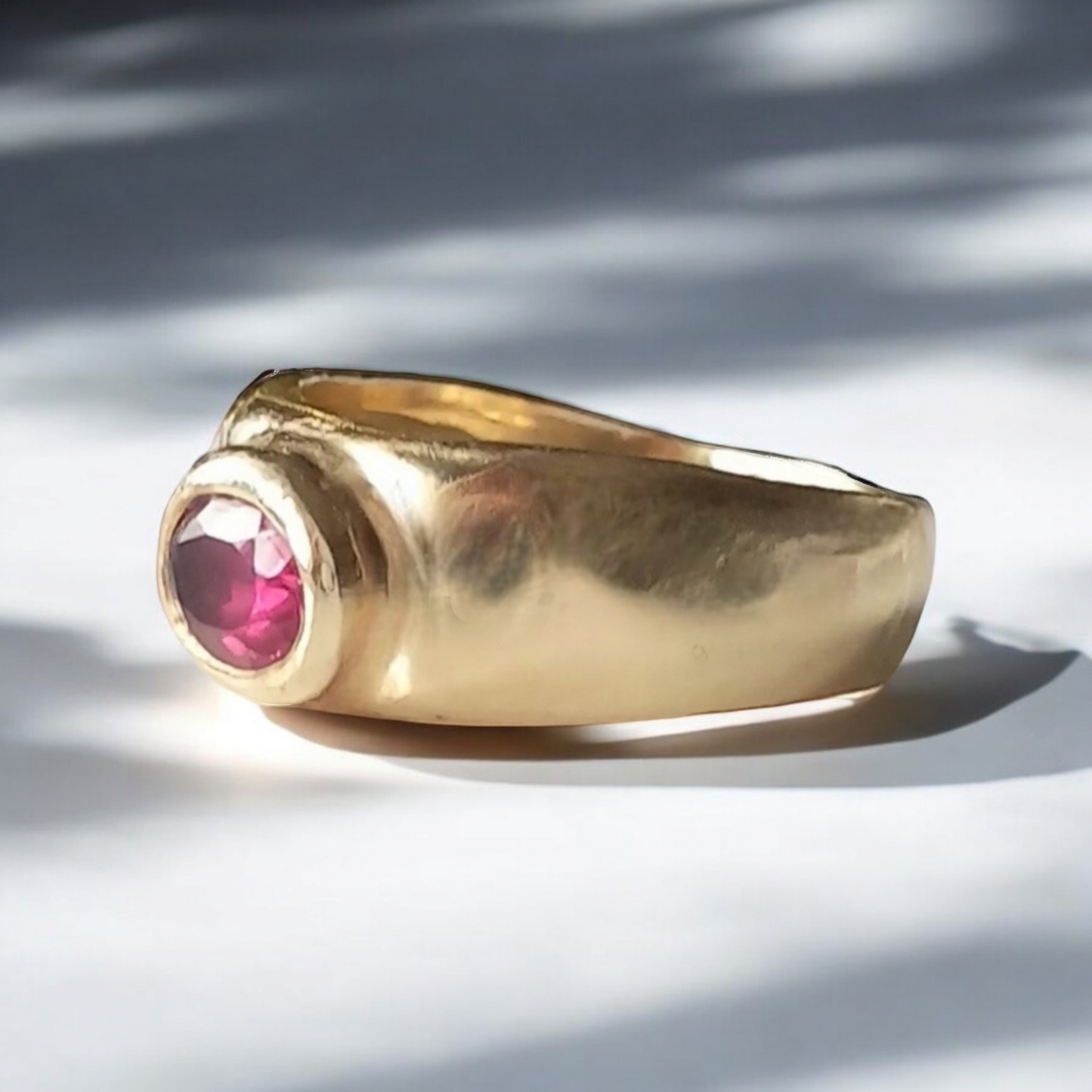 Handmade Solid 9ct Gold Rhodilite Garnet Ring