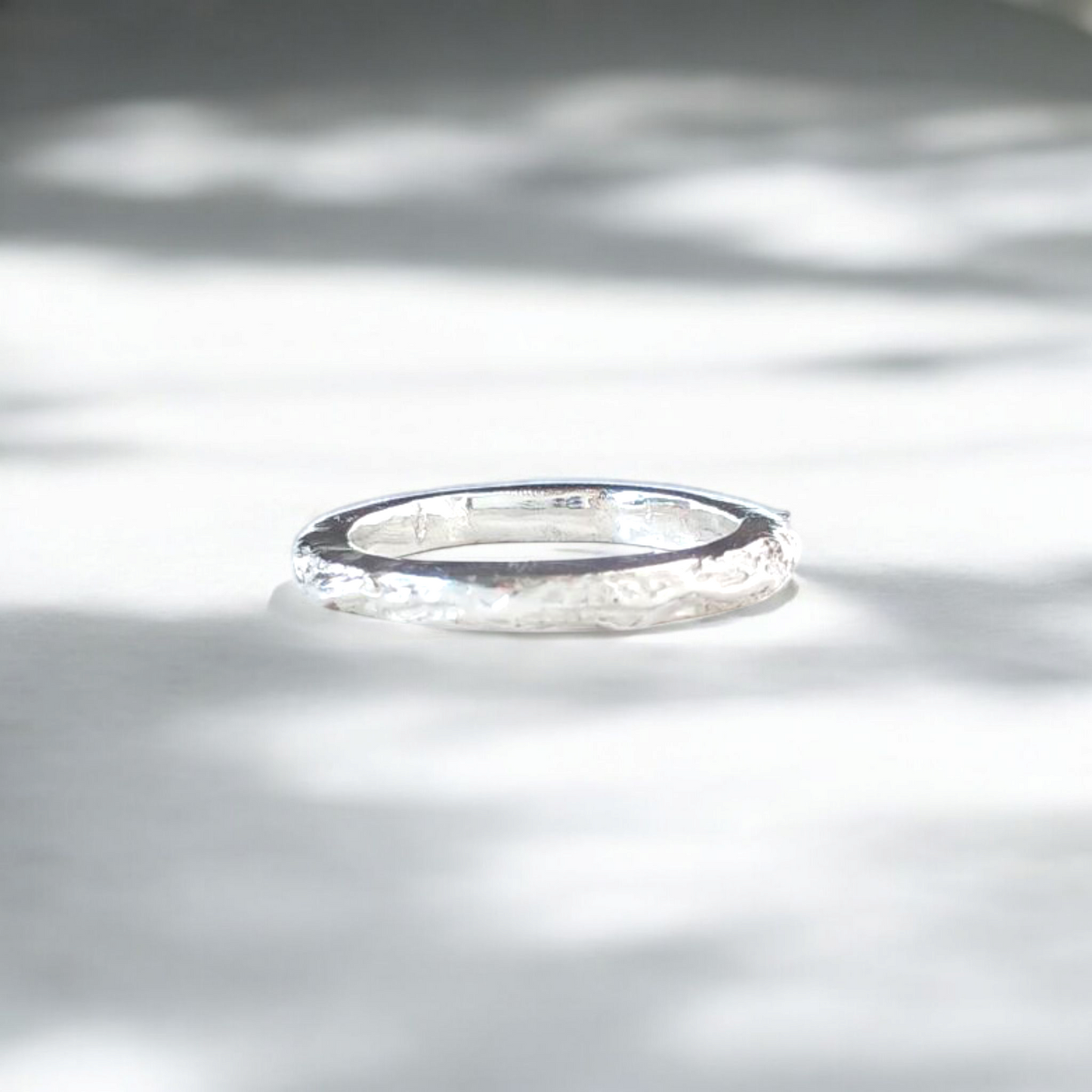 Wave Ring - Solid Silver Band (small)