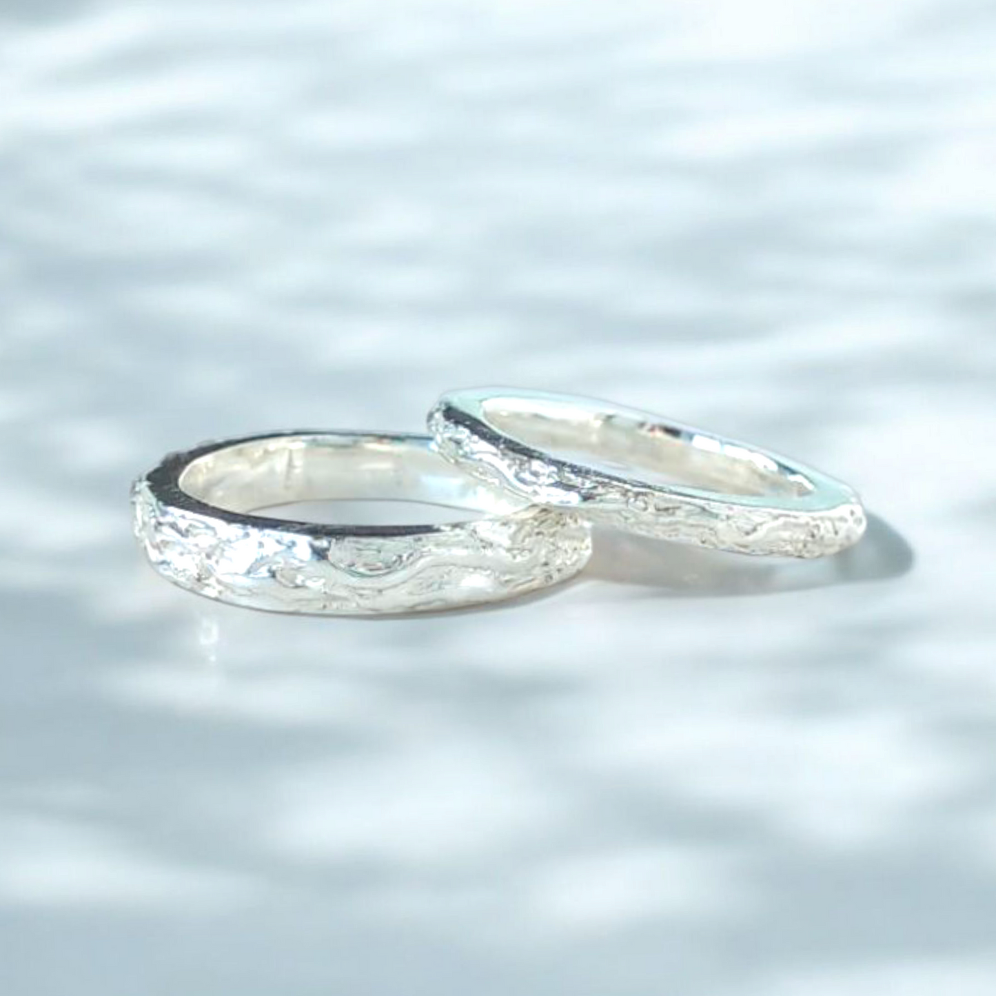 Wave Ring - Solid Silver Band (small)