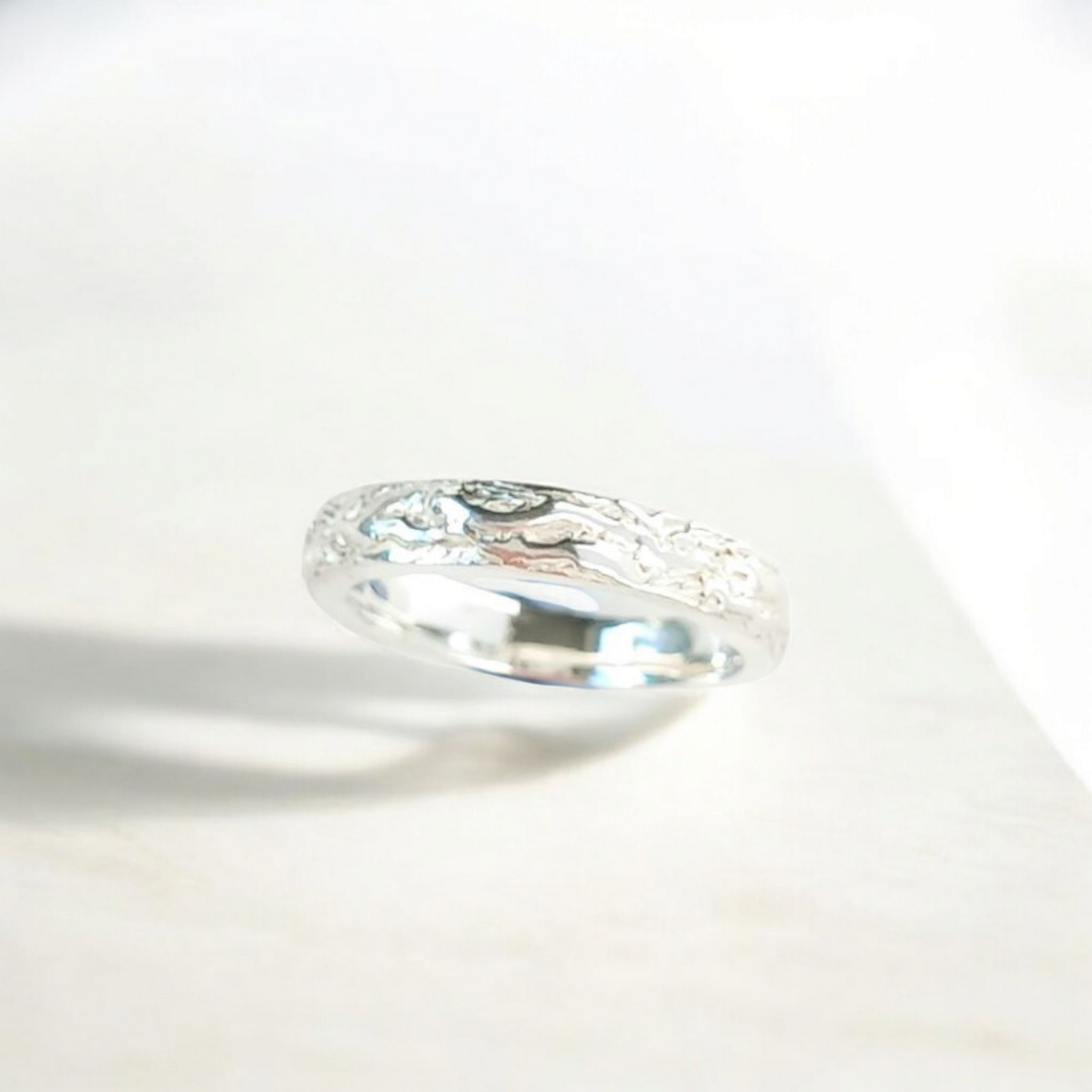 Solid Silver Handmade Wave Ring (Medium)