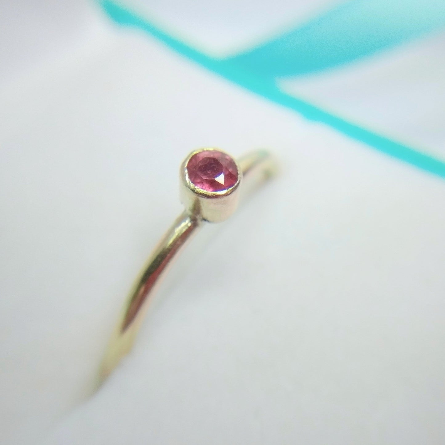 Handmade 9ct Gold Dainty Ruby Stacking Ring