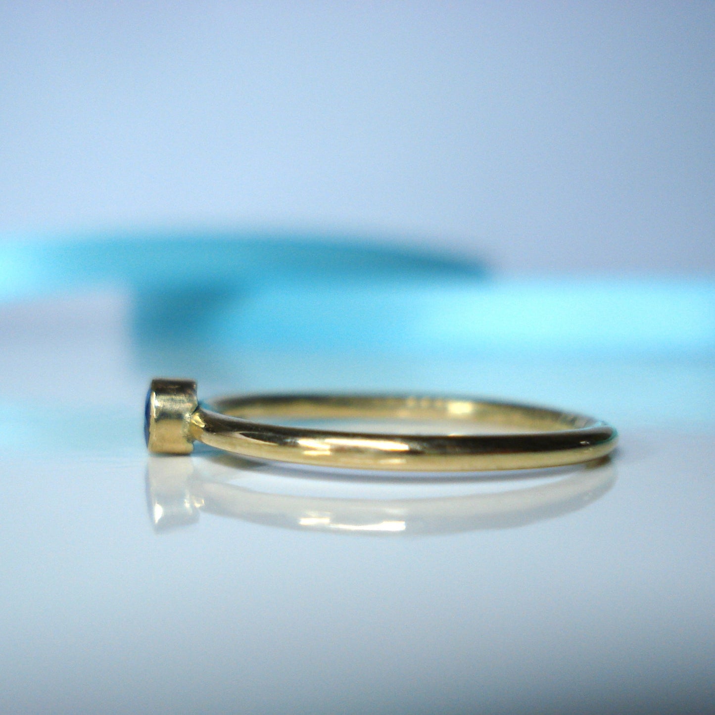 Handmade 9ct Gold Dainty Ruby Stacking Ring